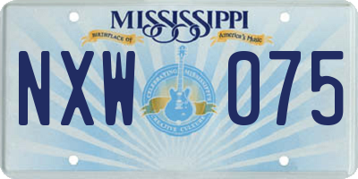 MS license plate NXW075