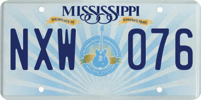 MS license plate NXW076