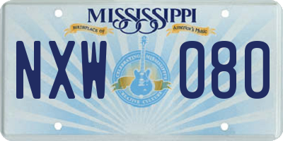 MS license plate NXW080