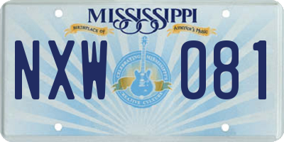 MS license plate NXW081