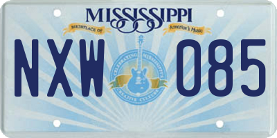 MS license plate NXW085