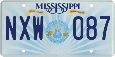 MS license plate NXW087