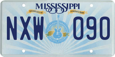 MS license plate NXW090