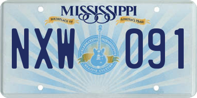 MS license plate NXW091