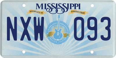 MS license plate NXW093