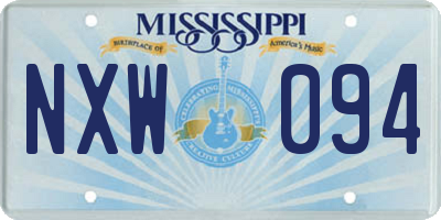 MS license plate NXW094
