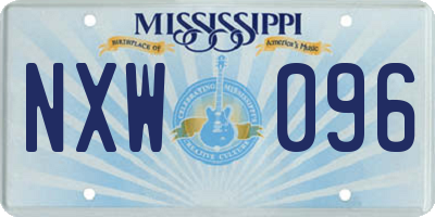MS license plate NXW096