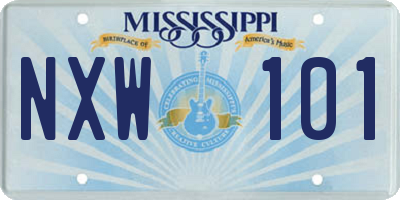 MS license plate NXW101