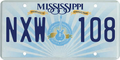 MS license plate NXW108
