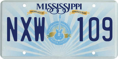 MS license plate NXW109