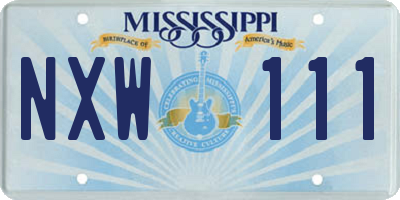 MS license plate NXW111