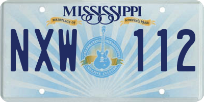 MS license plate NXW112