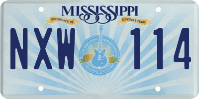 MS license plate NXW114