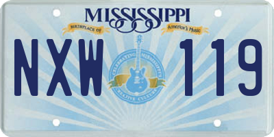 MS license plate NXW119