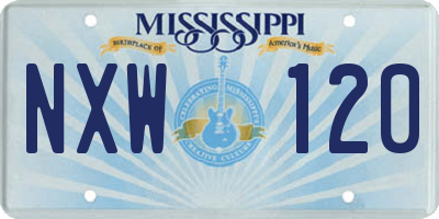 MS license plate NXW120