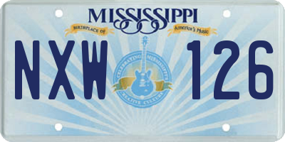MS license plate NXW126