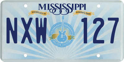 MS license plate NXW127