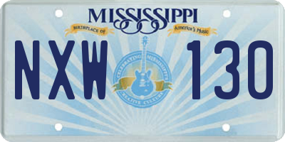 MS license plate NXW130