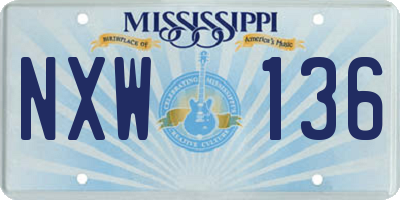 MS license plate NXW136