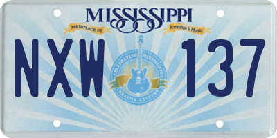 MS license plate NXW137