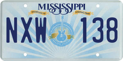 MS license plate NXW138