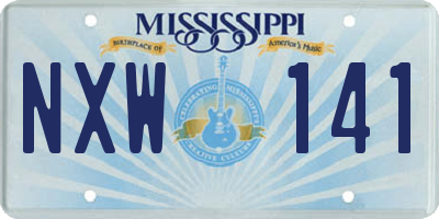 MS license plate NXW141