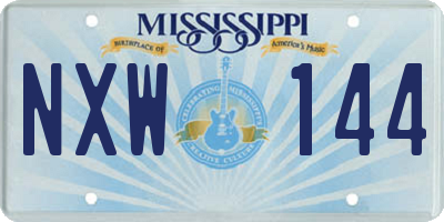 MS license plate NXW144