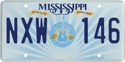 MS license plate NXW146