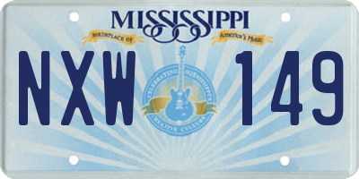 MS license plate NXW149