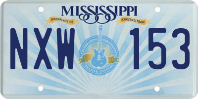 MS license plate NXW153