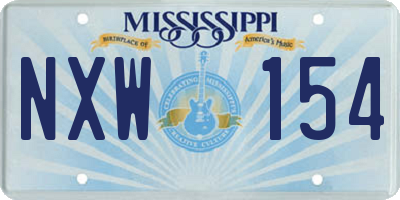 MS license plate NXW154