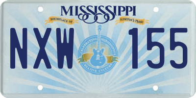 MS license plate NXW155