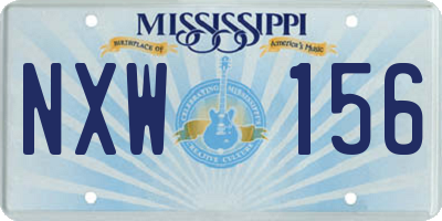 MS license plate NXW156