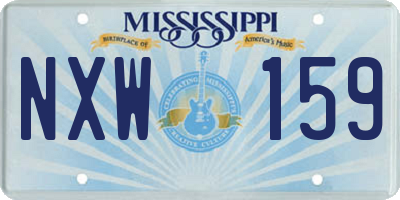 MS license plate NXW159