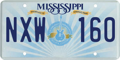 MS license plate NXW160