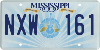 MS license plate NXW161