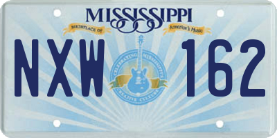 MS license plate NXW162