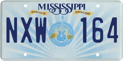 MS license plate NXW164