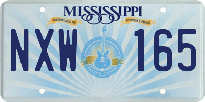 MS license plate NXW165