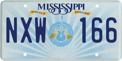 MS license plate NXW166