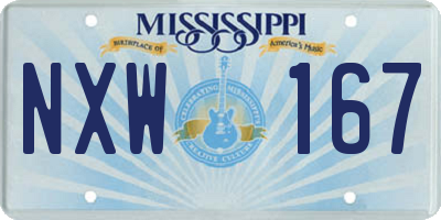 MS license plate NXW167