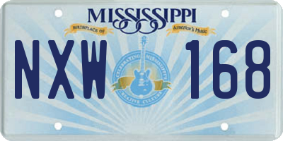 MS license plate NXW168