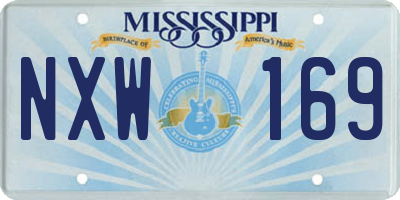 MS license plate NXW169