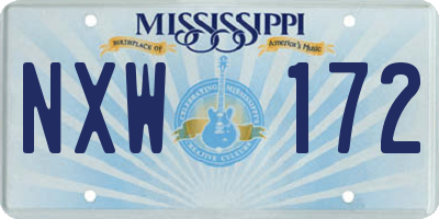 MS license plate NXW172