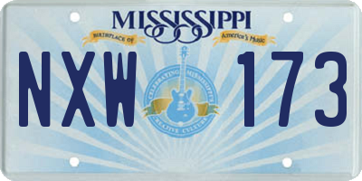 MS license plate NXW173