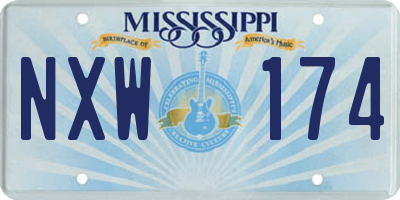 MS license plate NXW174