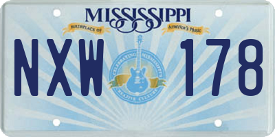 MS license plate NXW178