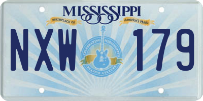 MS license plate NXW179