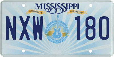 MS license plate NXW180