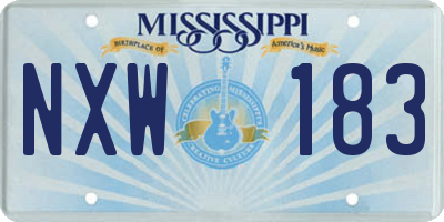 MS license plate NXW183